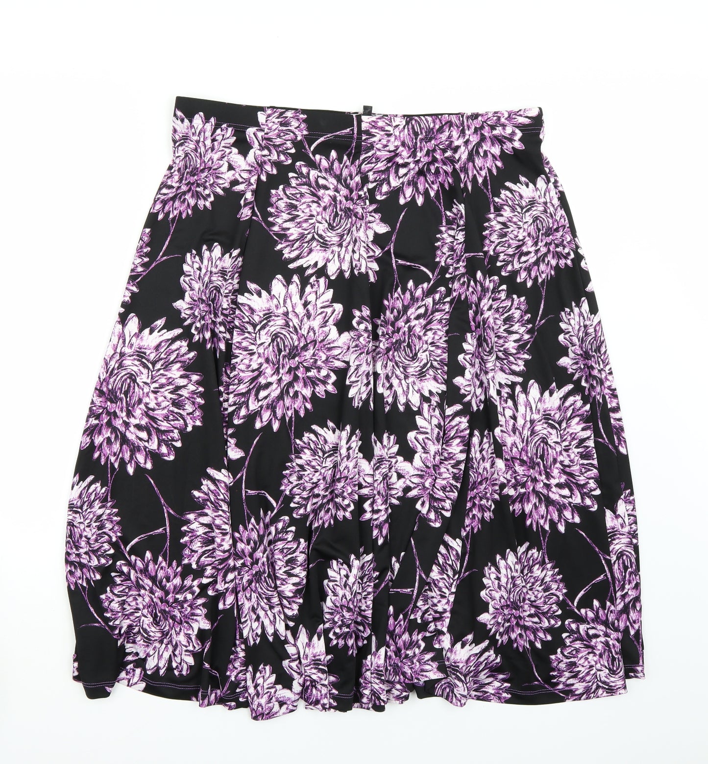 Soon Womens Black Floral  A-Line Skirt Size 18