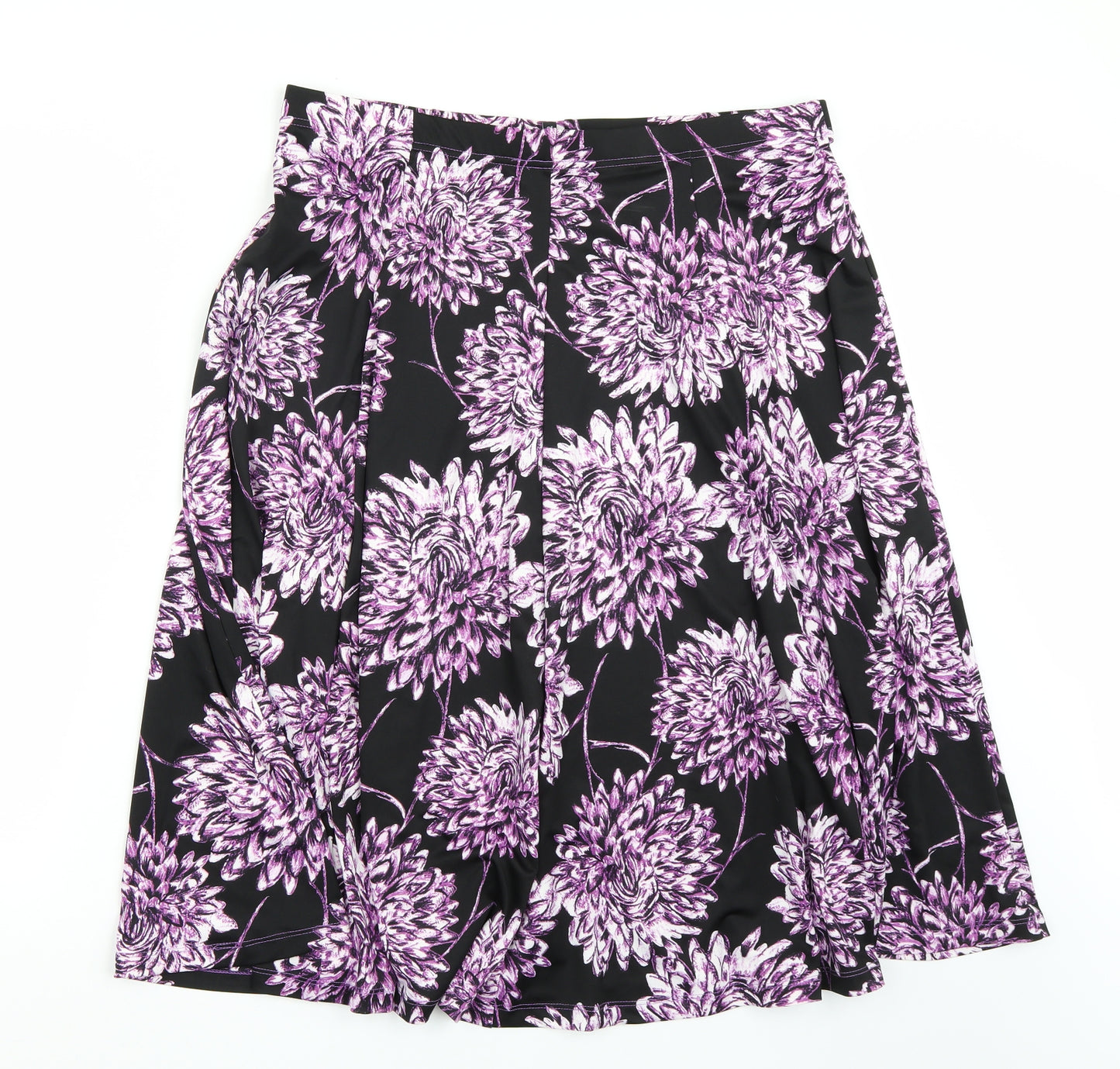 Soon Womens Black Floral  A-Line Skirt Size 18