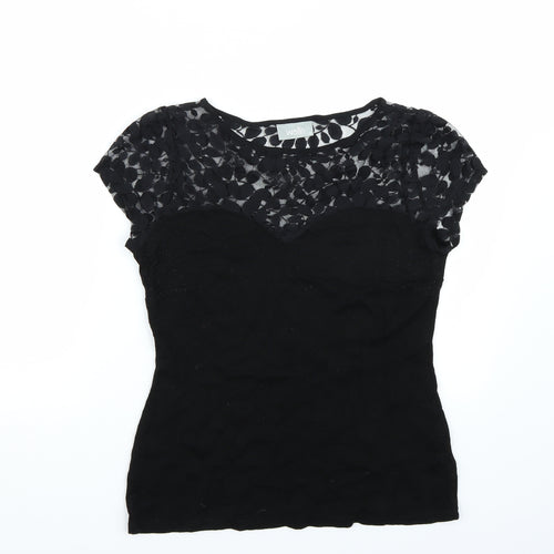 Wallis Womens Black   Basic T-Shirt Size 14