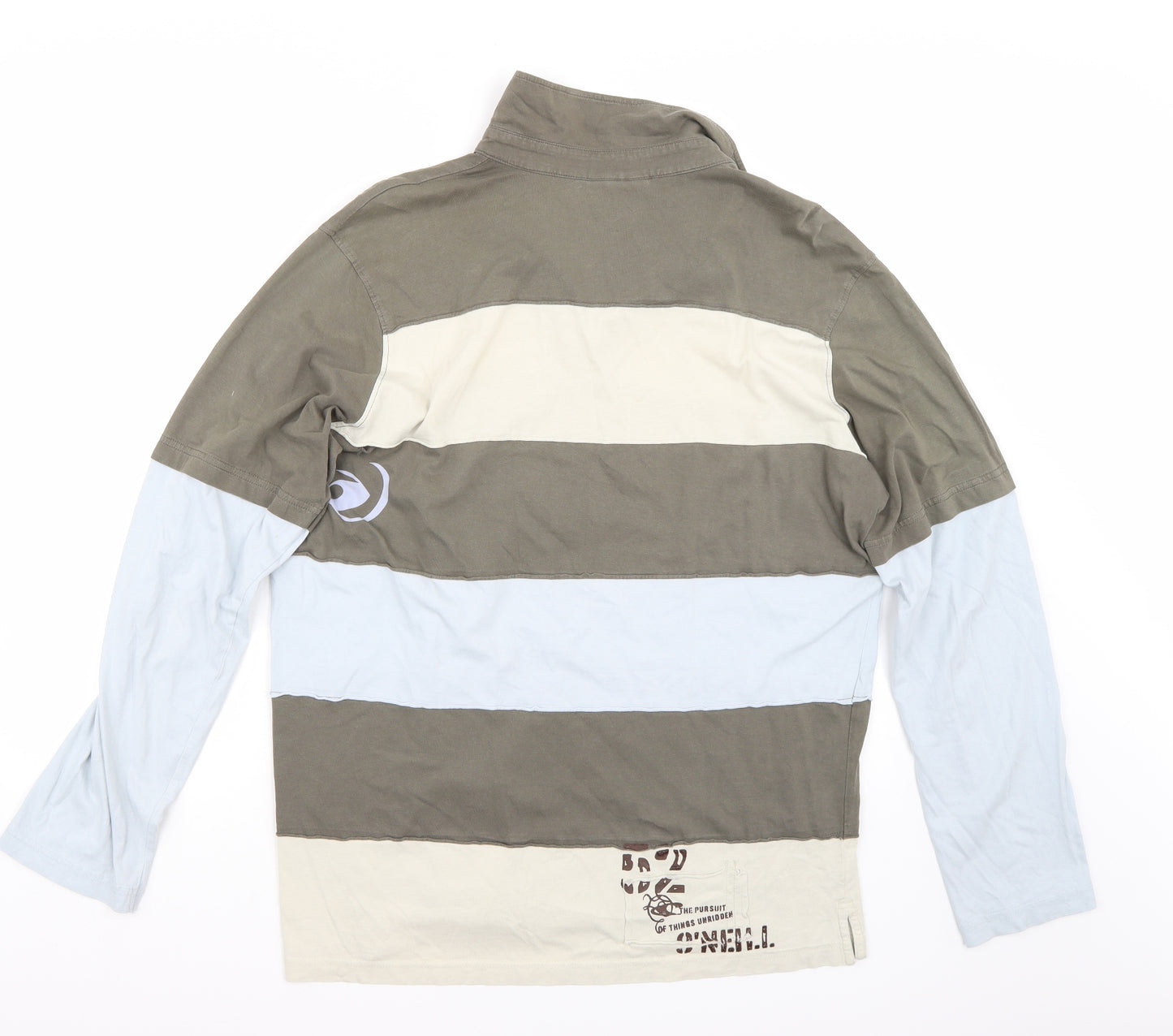 Oneill Womens Blue Striped  Basic T-Shirt Size L