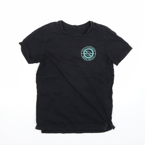 George Boys Black   Basic T-Shirt Size 10-11 Years