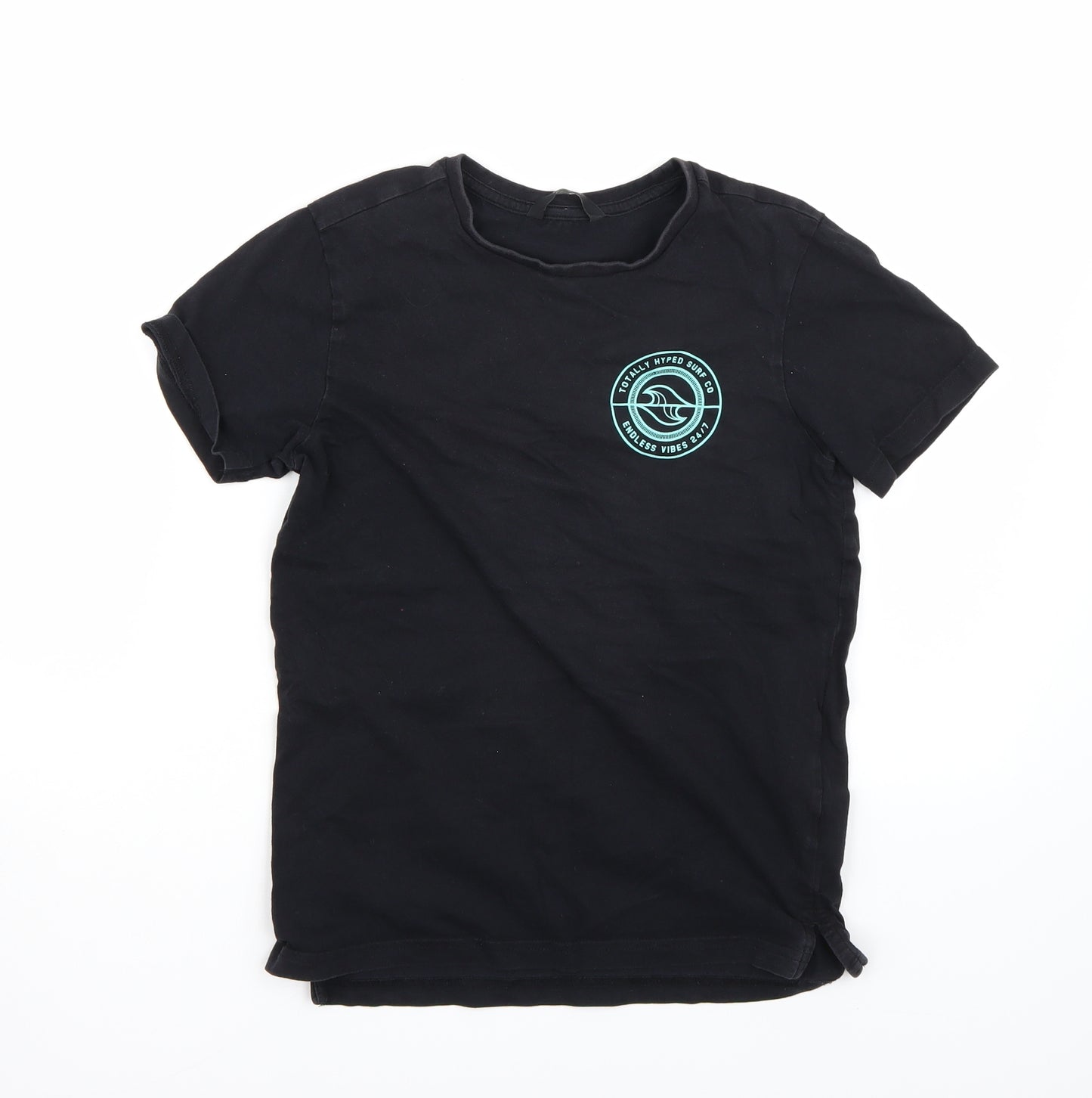 George Boys Black   Basic T-Shirt Size 10-11 Years