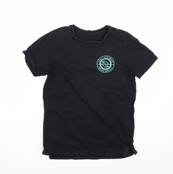 George Boys Black   Basic T-Shirt Size 10-11 Years