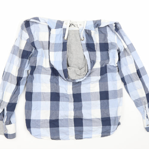 FCUK Mens Blue Check  Cardigan Hoodie Size L