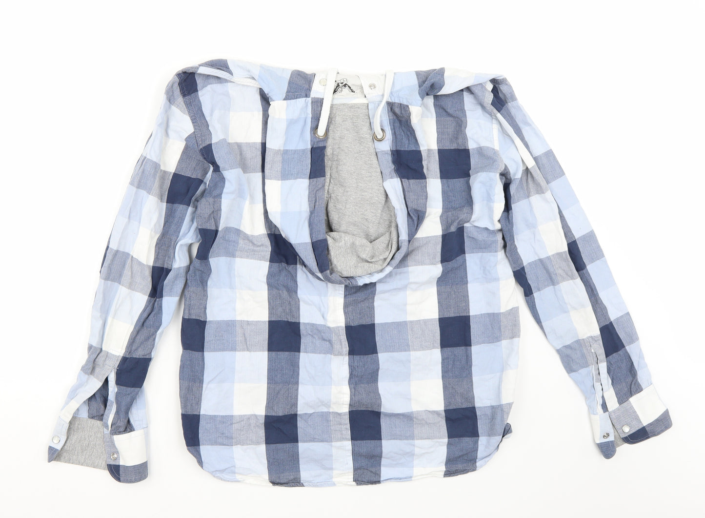 FCUK Mens Blue Check  Cardigan Hoodie Size L
