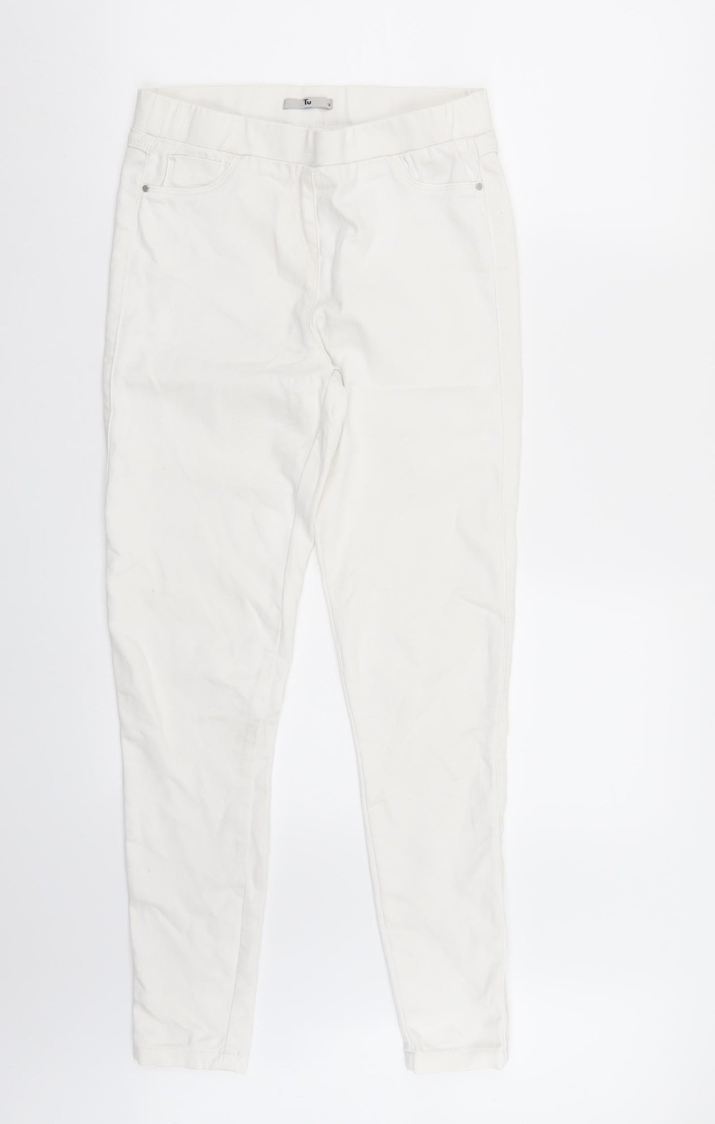 TU Womens White   Jegging Trousers Size 10 L28 in