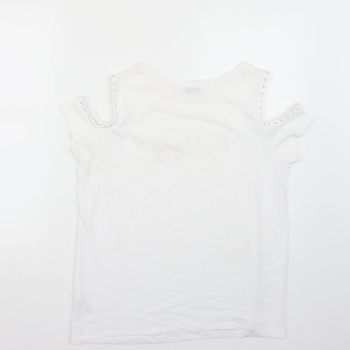 Papaya Womens White   Basic T-Shirt Size 12