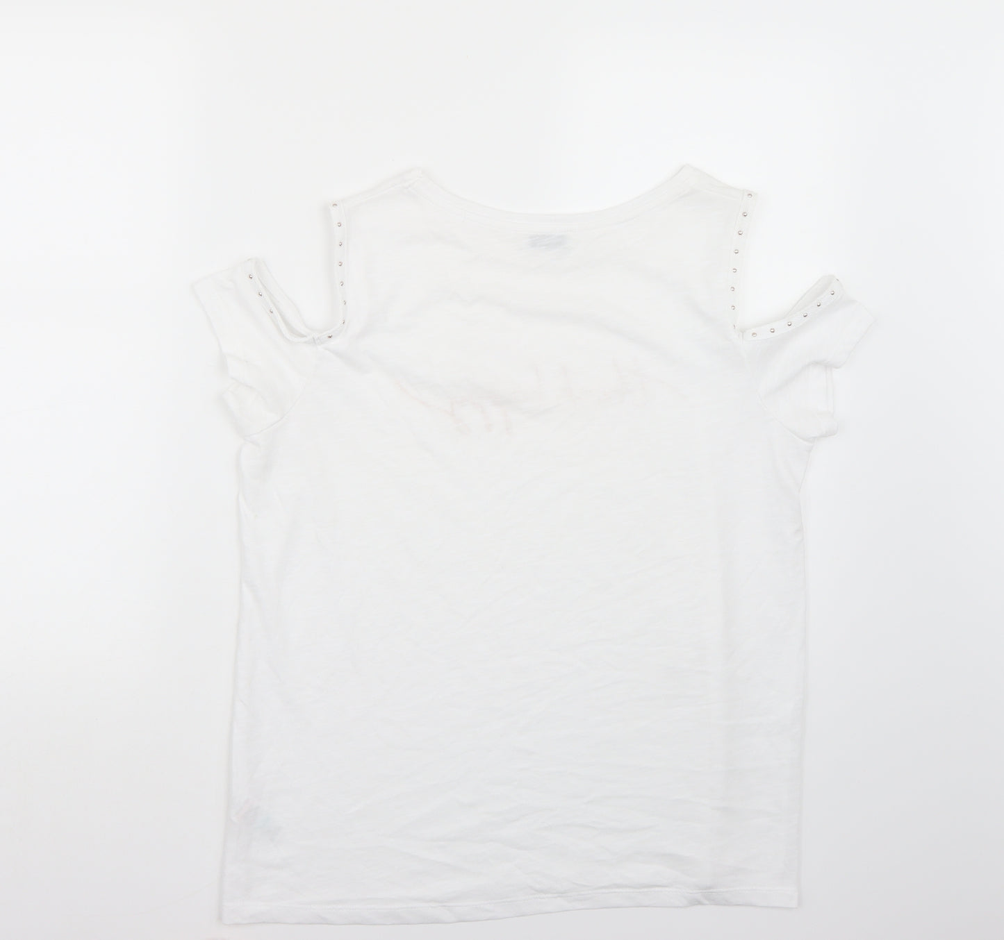 Papaya Womens White   Basic T-Shirt Size 12