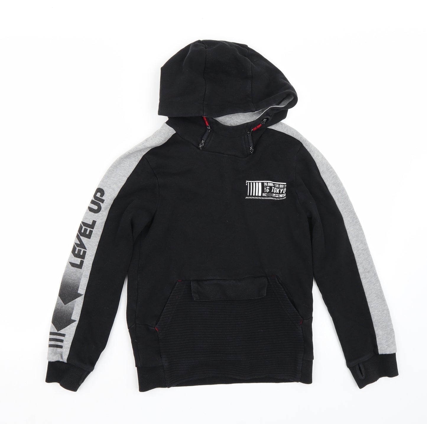 Nutmeg Boys Black  Canvas Pullover Hoodie Size 8-9 Years