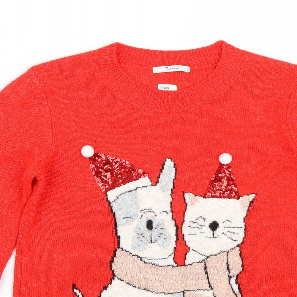 TU Womens Red   Pullover Jumper Size 8