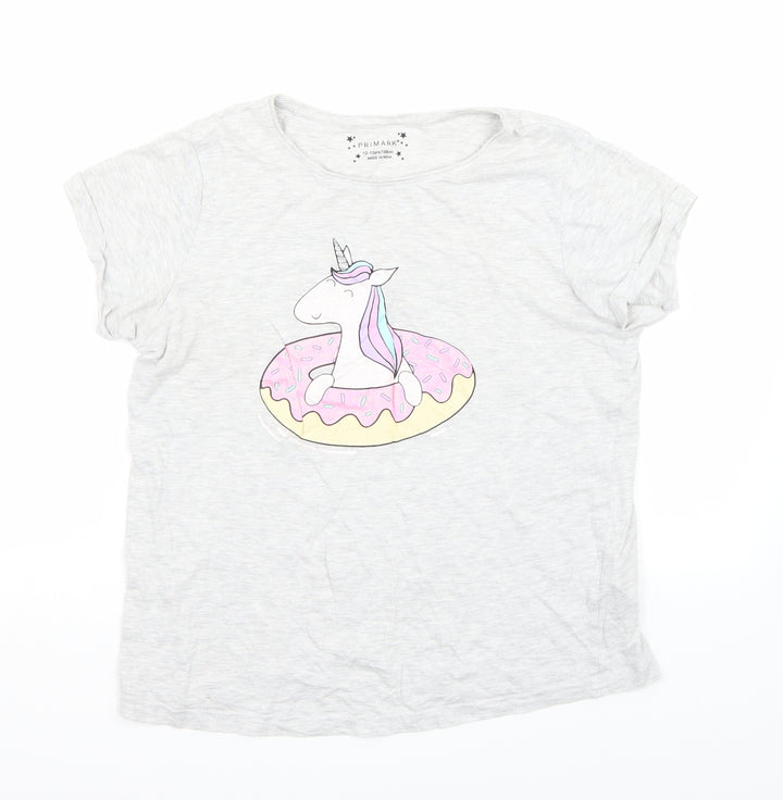 Primark Girls Grey   Basic T-Shirt Size 12 Years