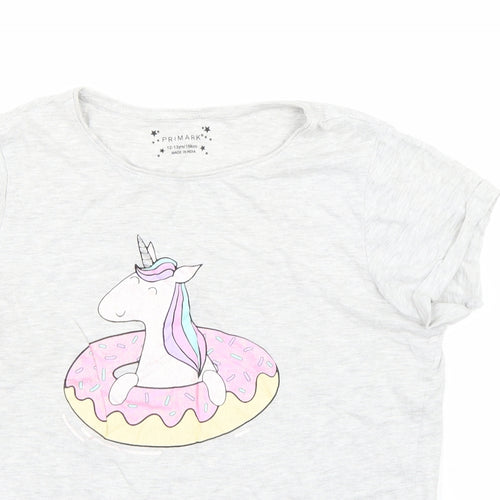 Primark Girls Grey   Basic T-Shirt Size 12 Years