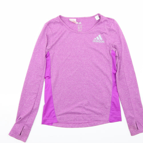adidas Girls Purple   Basic T-Shirt Size 11 Years