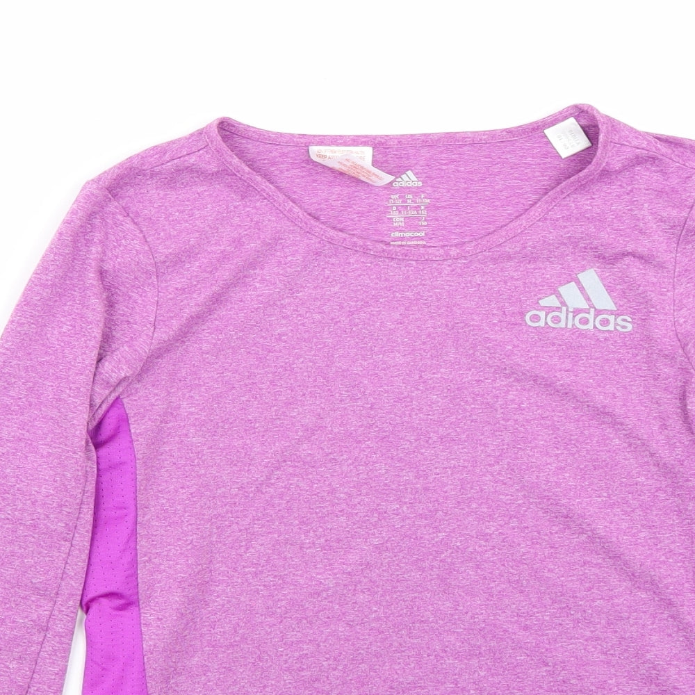 adidas Girls Purple   Basic T-Shirt Size 11 Years
