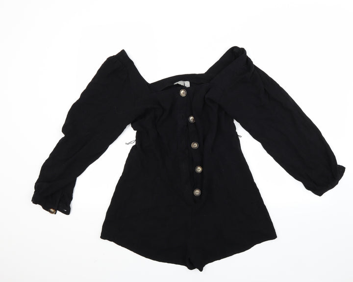 ASOS Womens Black Basic Button-Up Size 8