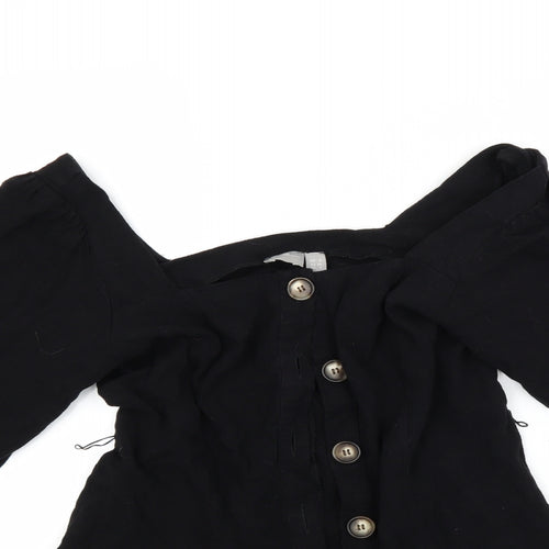 ASOS Womens Black   Basic Button-Up Size 8