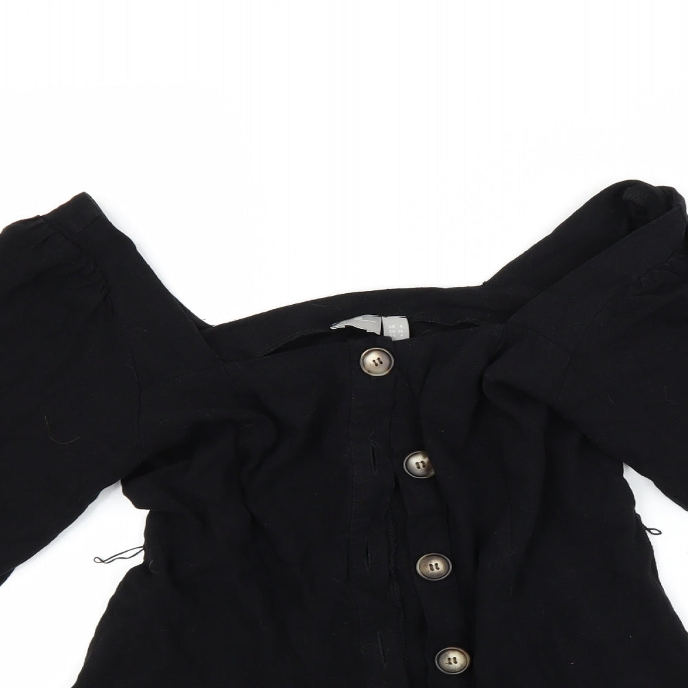ASOS Womens Black   Basic Button-Up Size 8