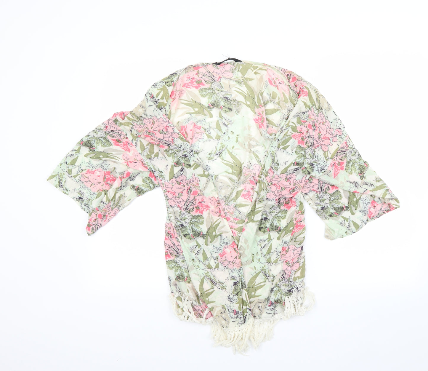 Preworn Womens Green Floral  Basic Blouse Size S