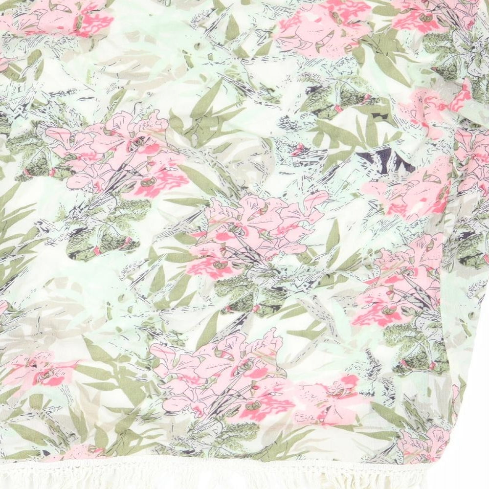 Preworn Womens Green Floral  Basic Blouse Size S