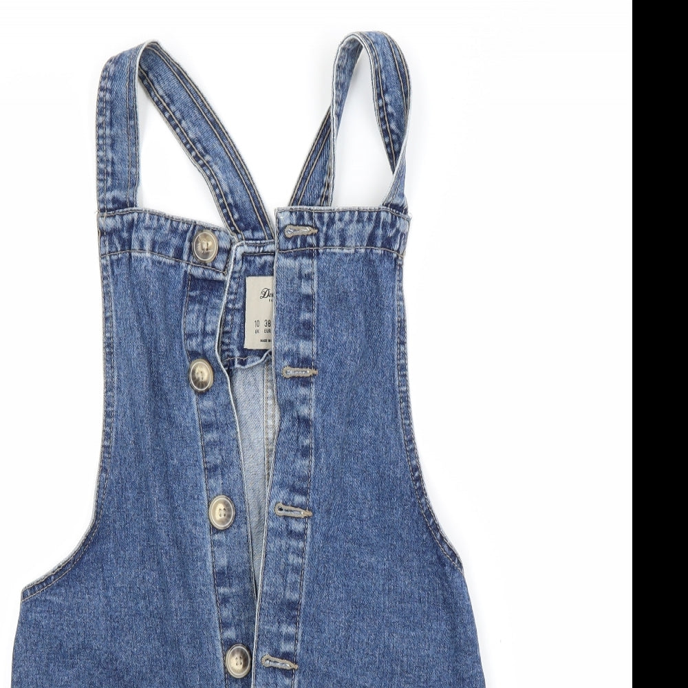 Primark Womens Blue  Denim Pinafore/Dungaree Dress  Size 10