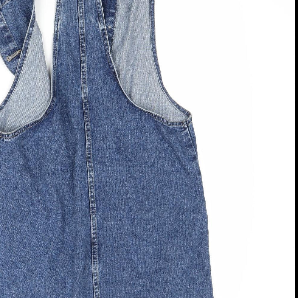 Primark Womens Blue  Denim Pinafore/Dungaree Dress  Size 10