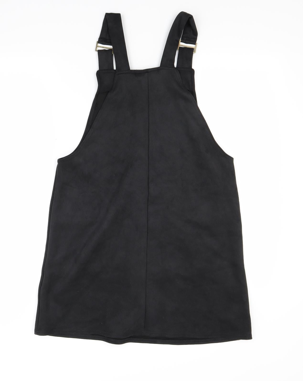 Select Womens Black  Rayon Pinafore/Dungaree Dress  Size 12