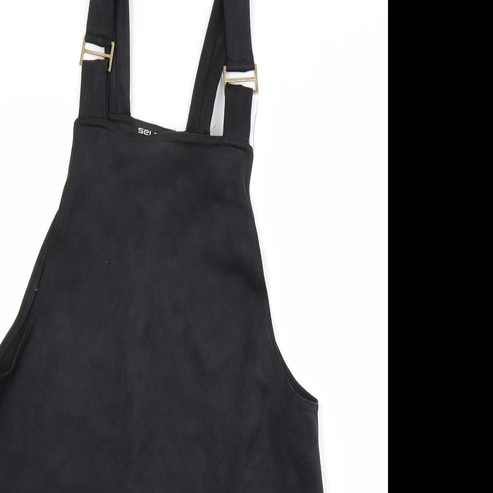 Select Womens Black  Rayon Pinafore/Dungaree Dress  Size 12