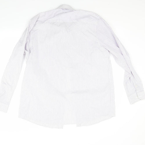 Burton Mens White Striped   Button-Up Size XL