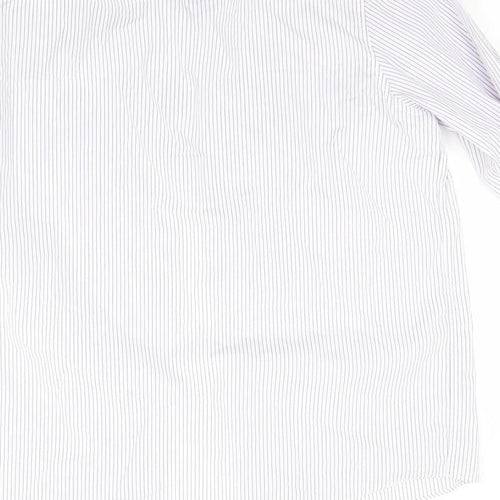 Burton Mens White Striped   Button-Up Size XL
