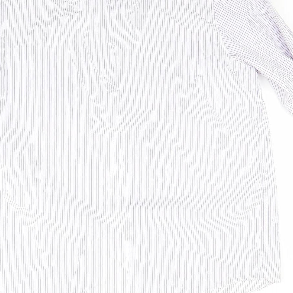 Burton Mens White Striped   Button-Up Size XL