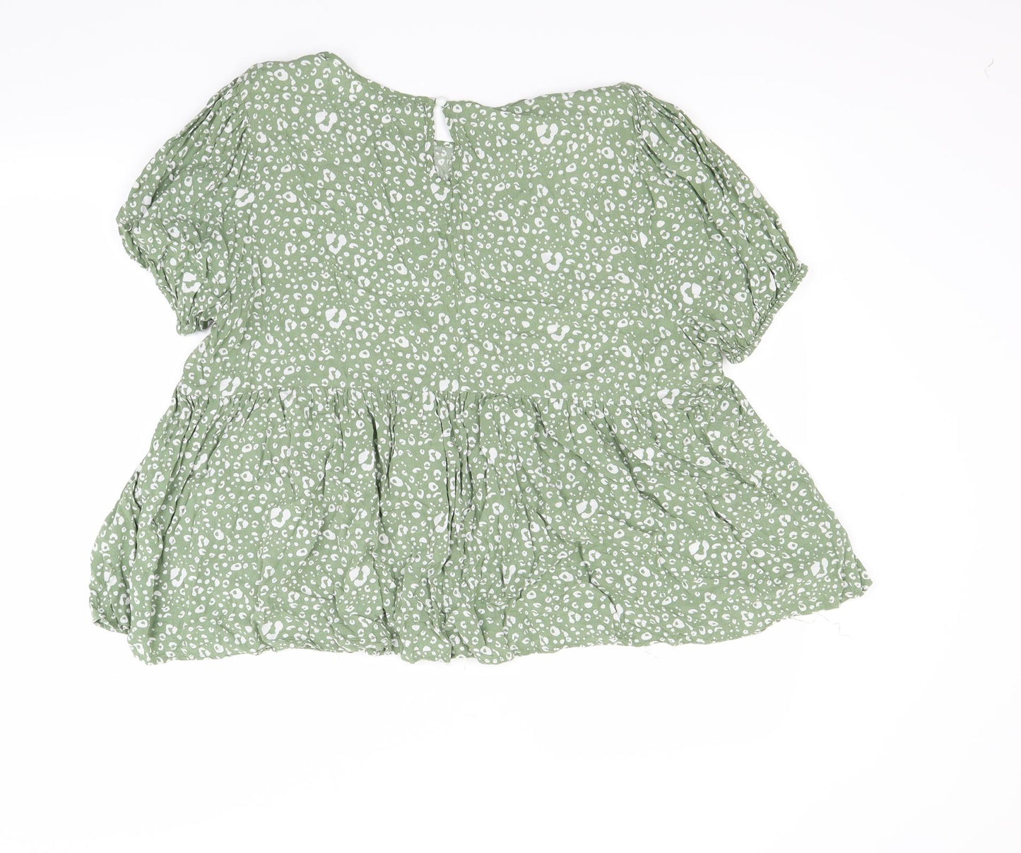 SHIEN Womens Green Floral  Basic Blouse Size 2XL