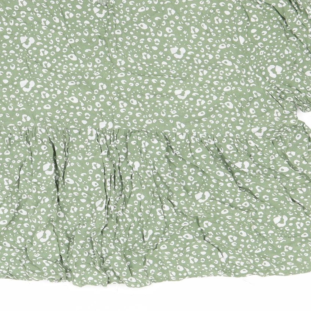 SHIEN Womens Green Floral  Basic Blouse Size 2XL