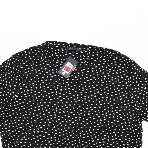 Marks and Spencer Womens Black Polka Dot  Basic Polo Size 18