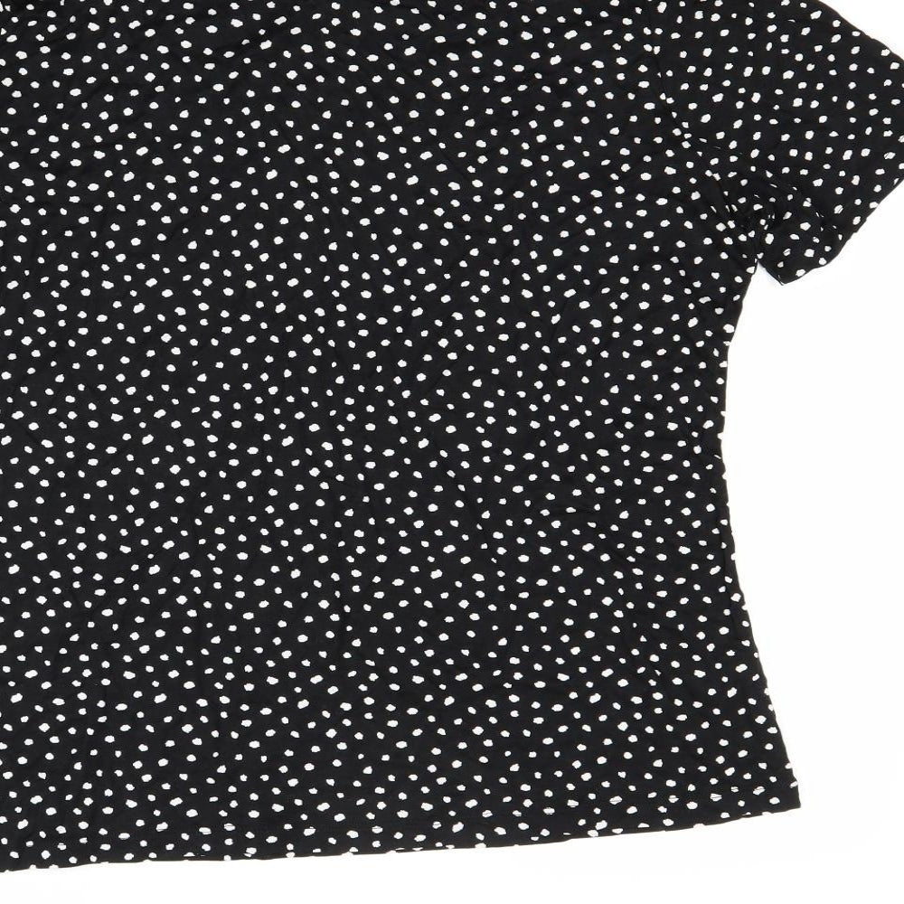Marks and Spencer Womens Black Polka Dot  Basic Polo Size 18