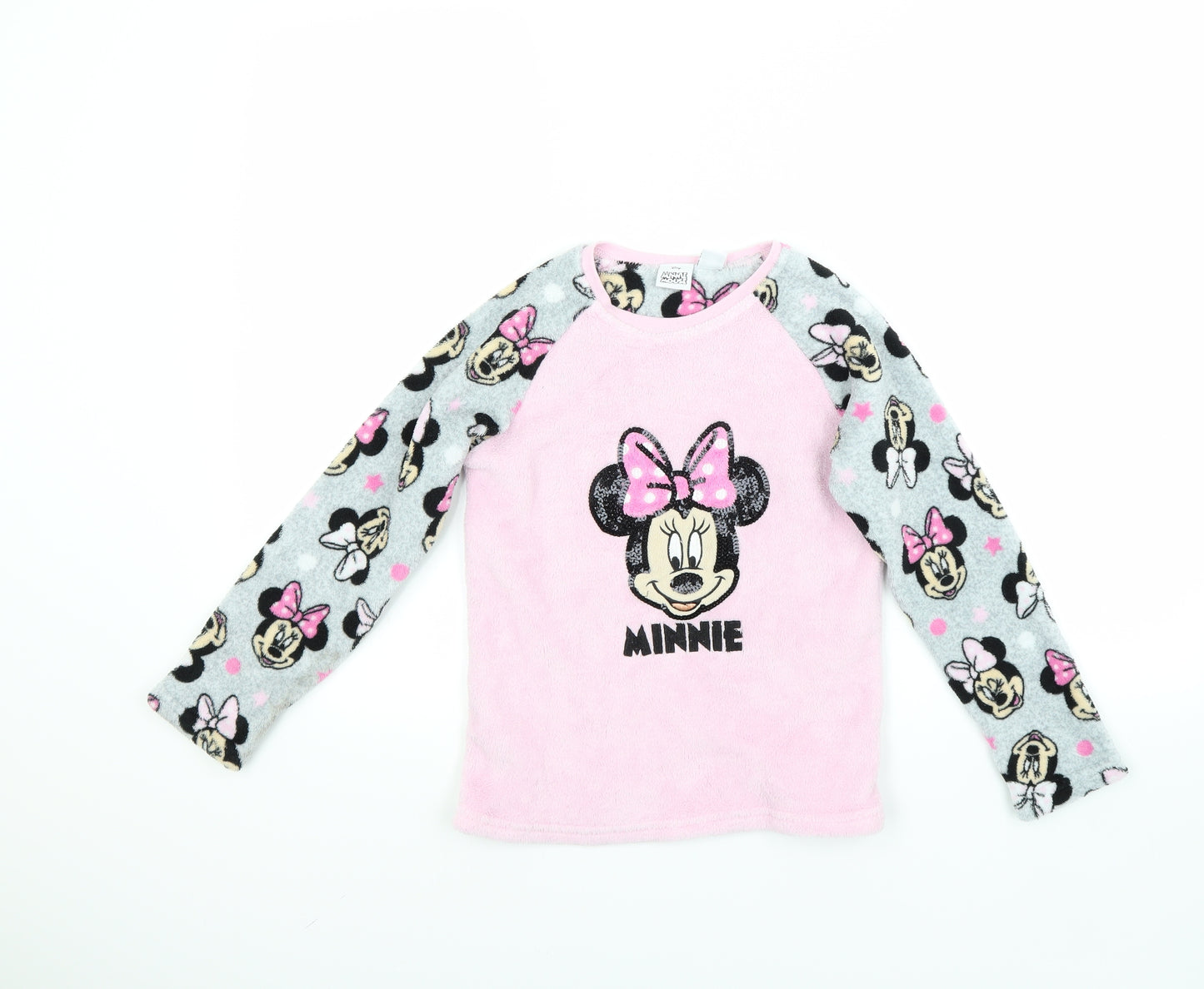 Primark Girls Pink  Fleece Pullover Sweatshirt Size 7-8 Years  - Minnie Mouse