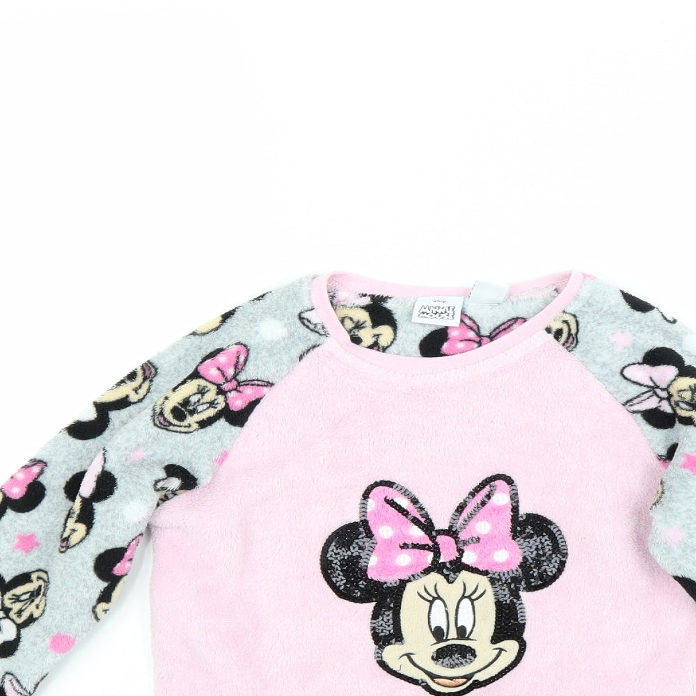 Primark Girls Pink  Fleece Pullover Sweatshirt Size 7-8 Years  - Minnie Mouse