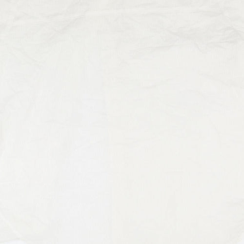 Peacocks Womens White Striped  Basic Button-Up Size 16