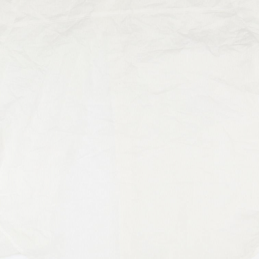 Peacocks Womens White Striped  Basic Button-Up Size 16