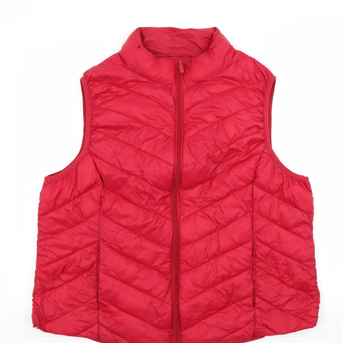 Primark Womens Red   Gilet Coat Size 2XL