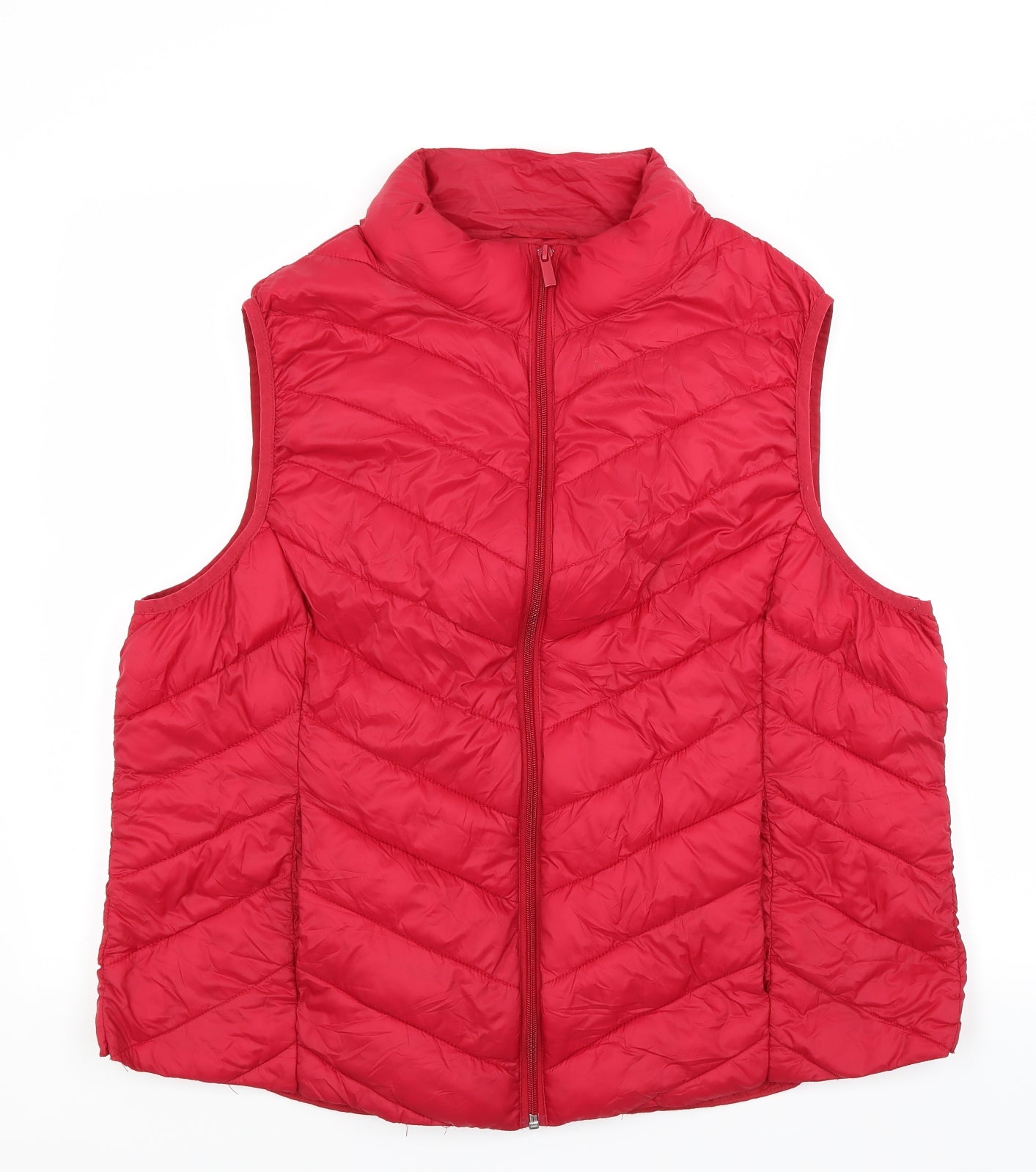 Primark Womens Red   Gilet Coat Size 2XL