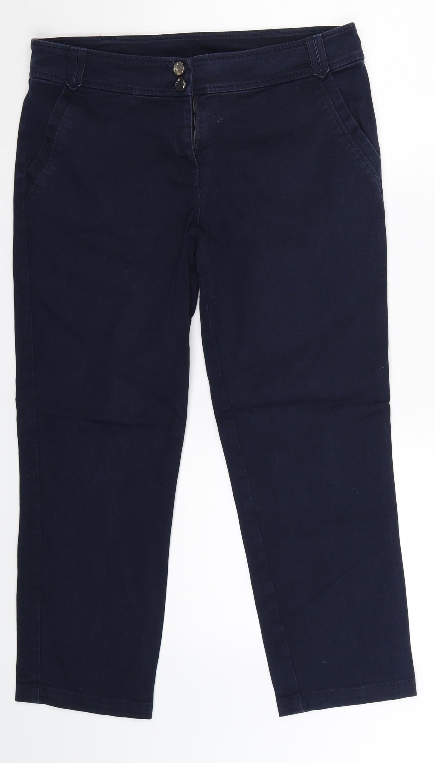Wallis Womens Blue  Denim Cropped Jeans Size 10 L23 in