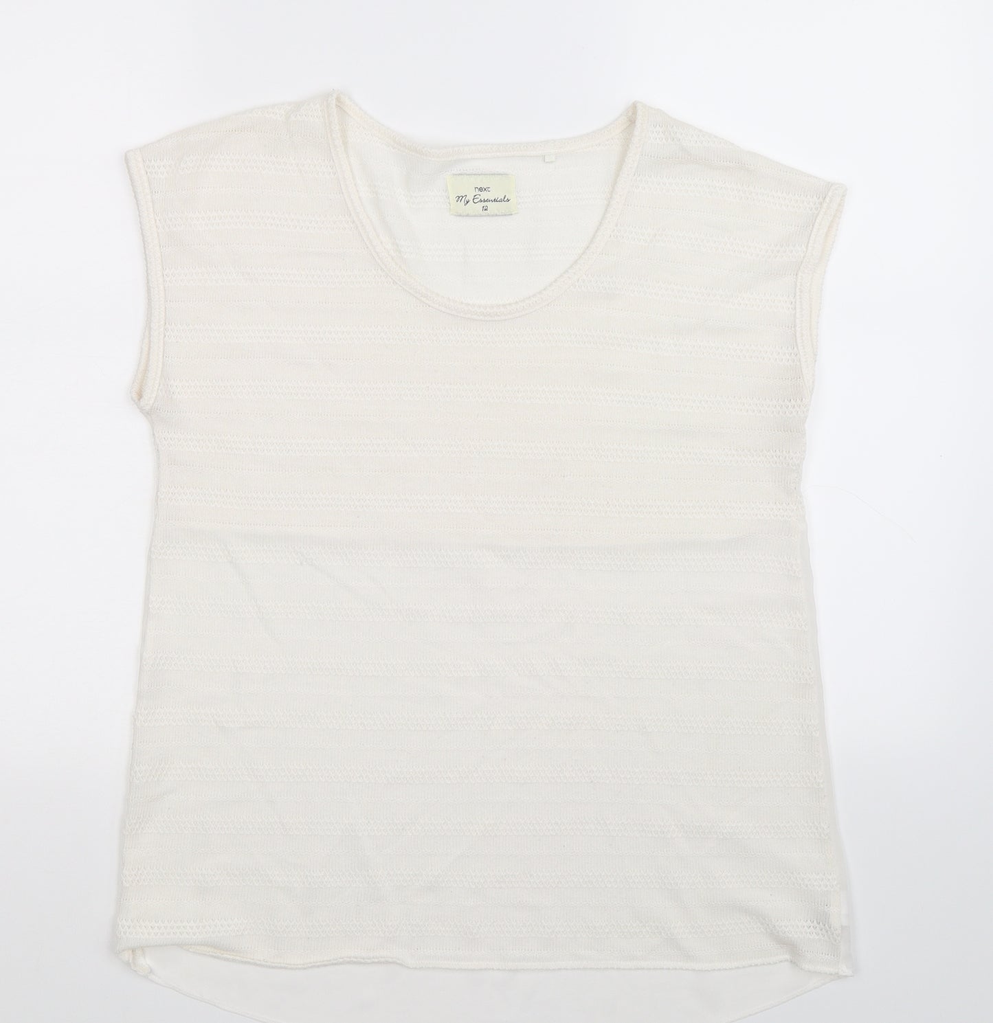 NEXT Womens White  Knit Basic Tank Size 12