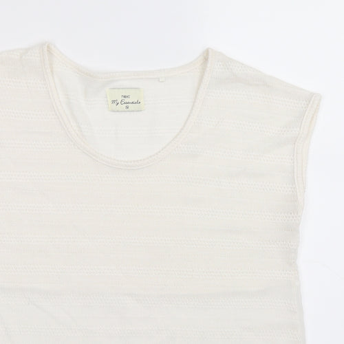 NEXT Womens White  Knit Basic Tank Size 12