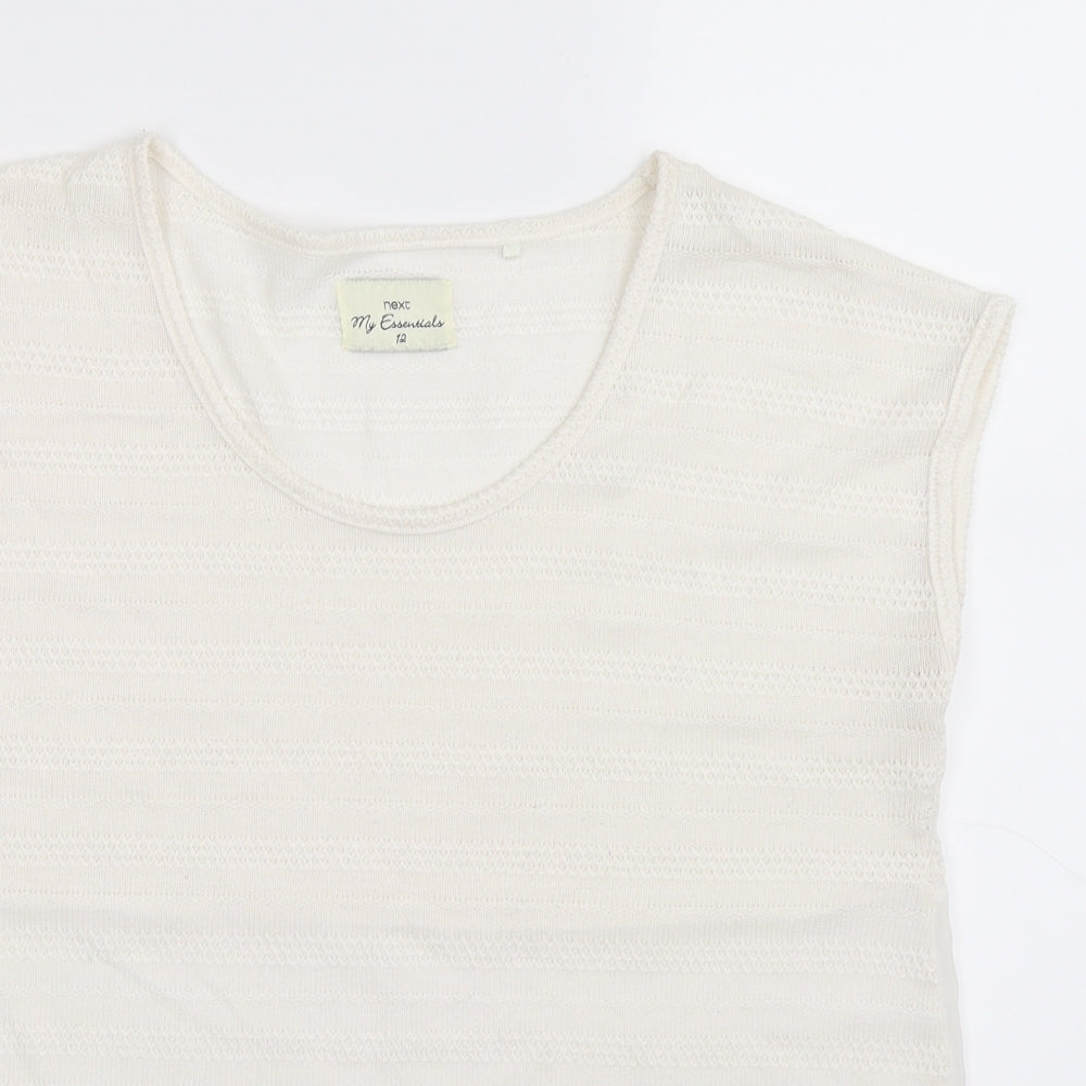 NEXT Womens White  Knit Basic Tank Size 12