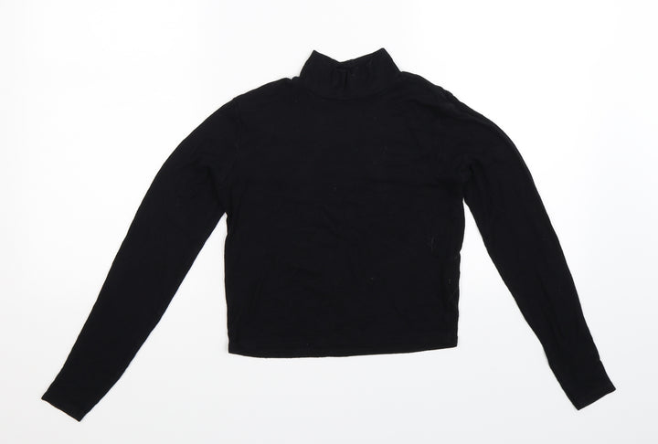 Quiz Womens Black Cropped T-Shirt Size 12