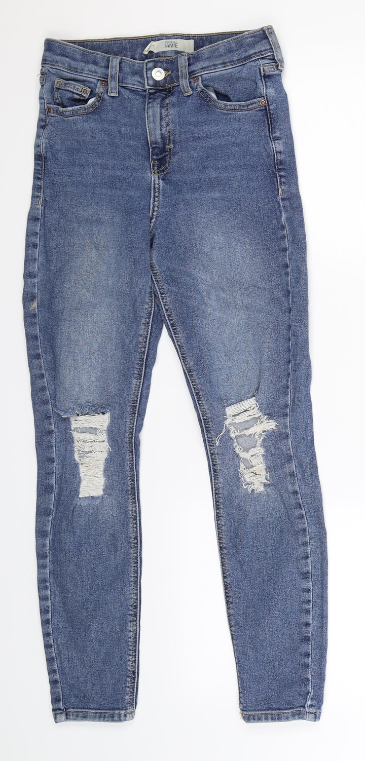 Topshop Womens Blue Denim Skinny Jeans Size 26 in L26 in