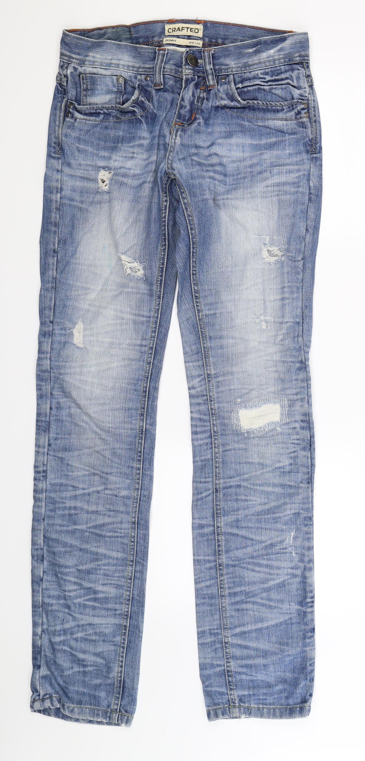 Crafted Womens Blue  Denim Skinny Jeans Size 8 L30 in