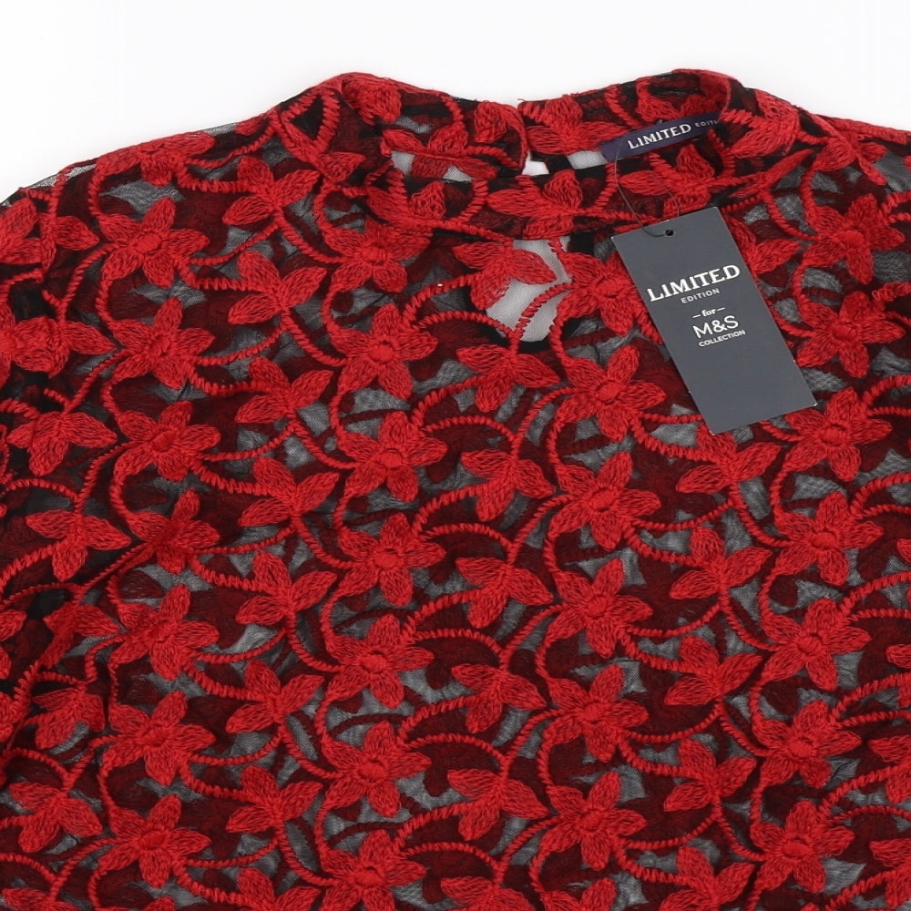 Marks and Spencer Womens Multicoloured Floral  Basic Blouse Size 14