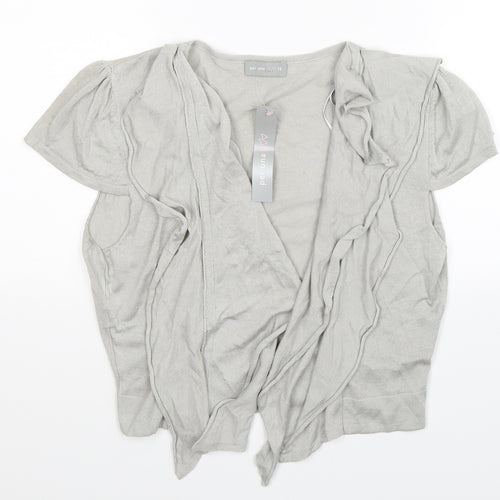 Per Una Womens Grey  Knit Cardigan Jumper Size 14