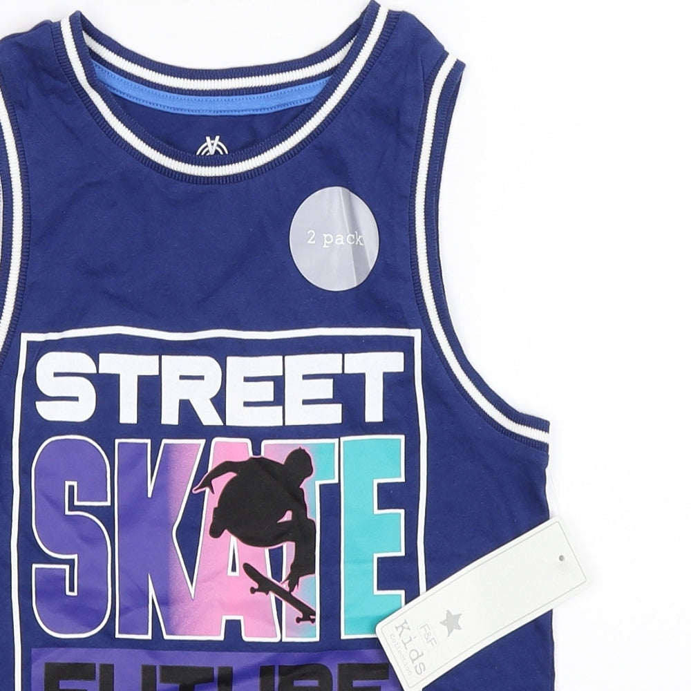F&F Boys Blue   Basic Tank Size 7-8 Years